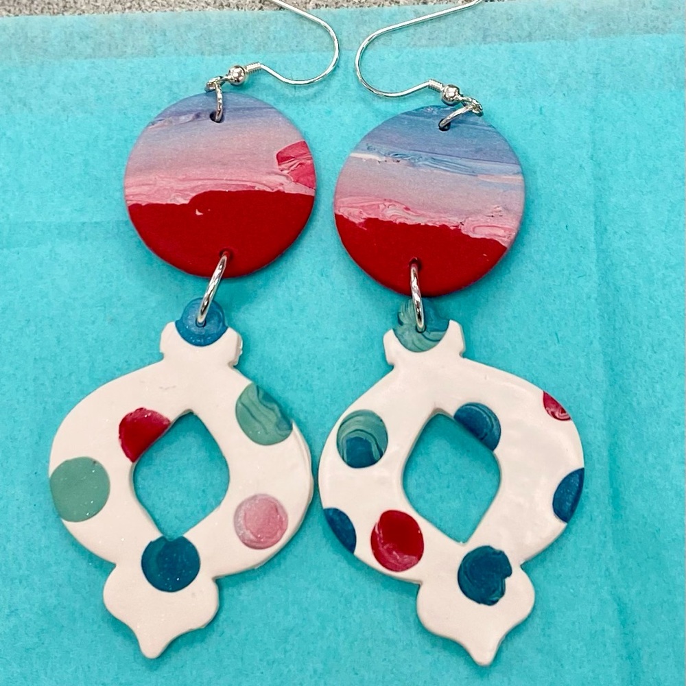 Handmade polymer clay Christmas Bulbs by Susie